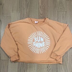 Pink Lily Orange Sunshine Cropped Sweatshirt